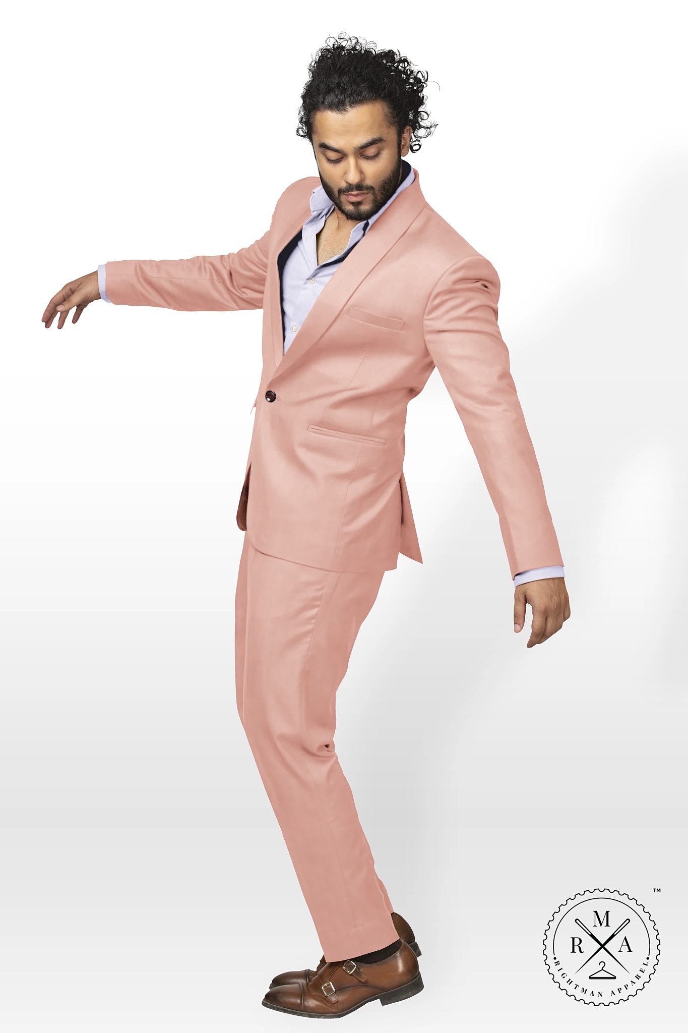 Coral Pink TR Two Piece Suit SU38